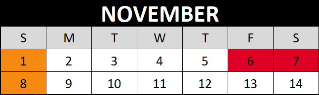Maze Fun Park - November 2026 Calendar & Hours