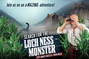 Loch Ness Monster 2025 Corn Maze adventure at Maize Quest Fun Park (New Park, PA)