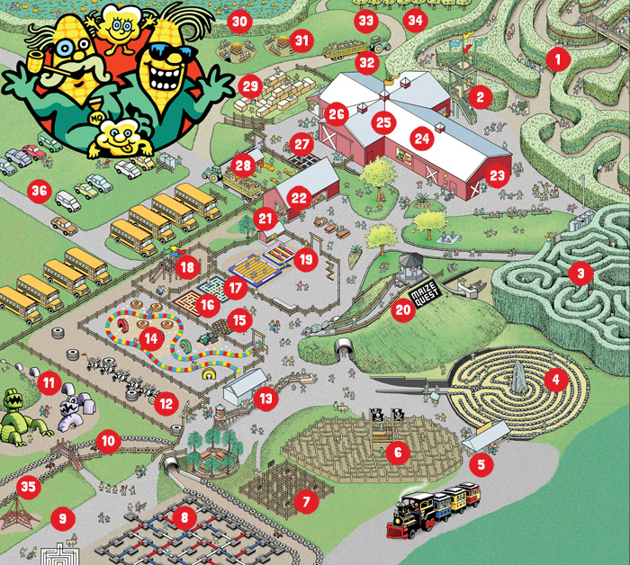 Maize Quest Fun Park Attractions Map