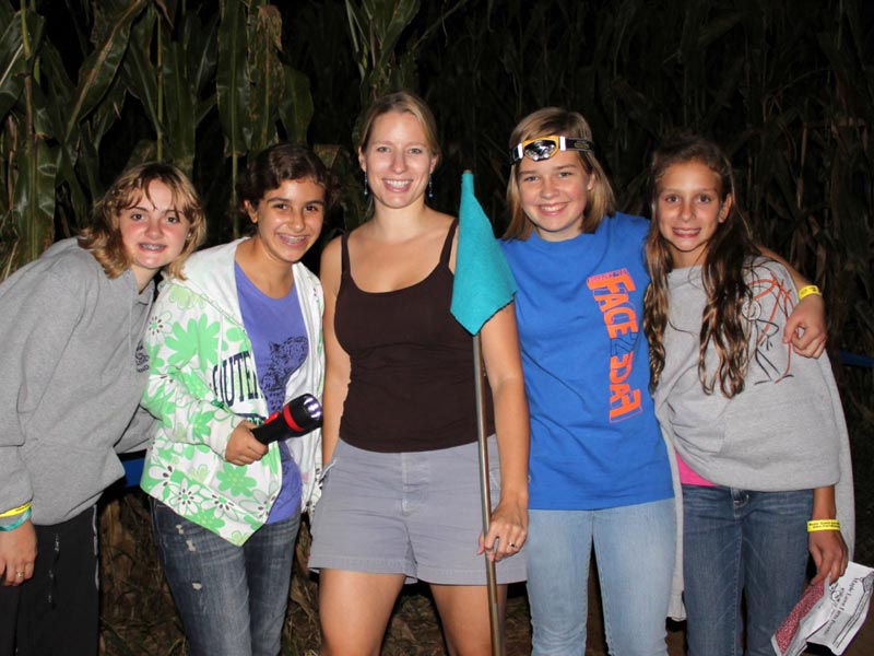 Group in the Corn Maze for Flashlight Night